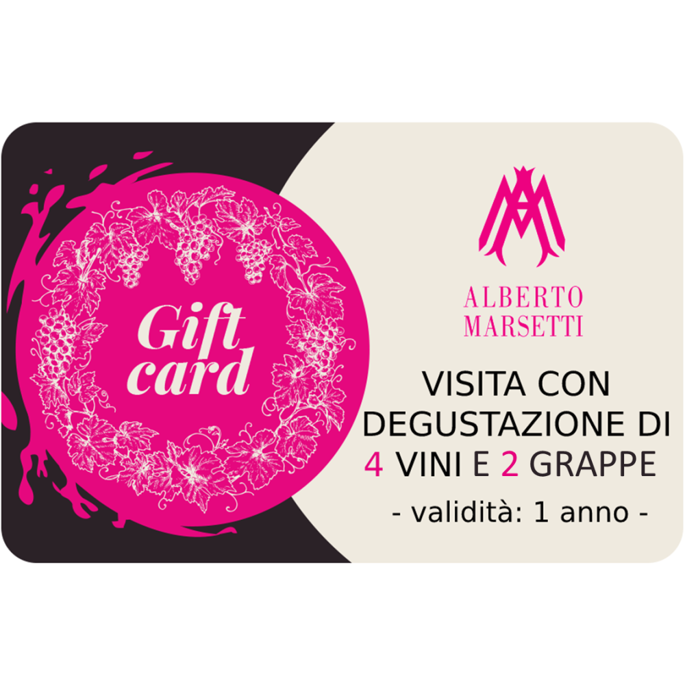 Gift card visit to the cellar with tasting of 4 wines and 2 grappa